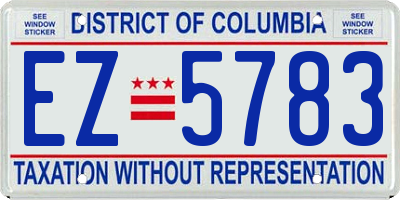 DC license plate EZ5783