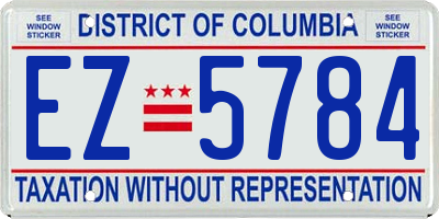 DC license plate EZ5784