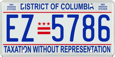 DC license plate EZ5786