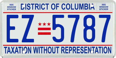 DC license plate EZ5787