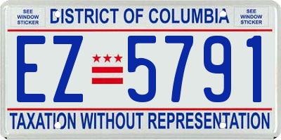 DC license plate EZ5791