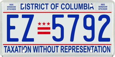 DC license plate EZ5792