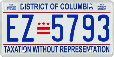 DC license plate EZ5793