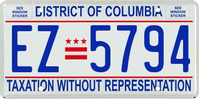 DC license plate EZ5794