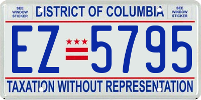 DC license plate EZ5795