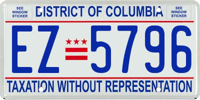 DC license plate EZ5796