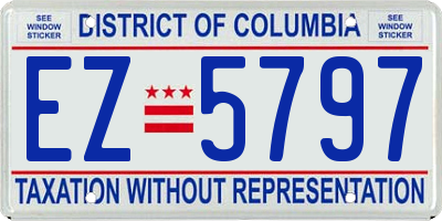 DC license plate EZ5797