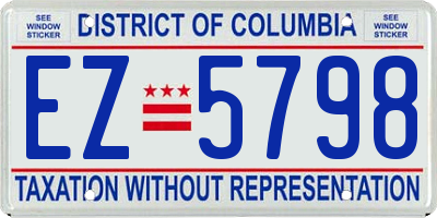 DC license plate EZ5798