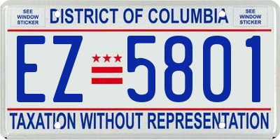 DC license plate EZ5801