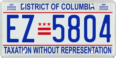 DC license plate EZ5804