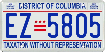 DC license plate EZ5805