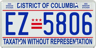 DC license plate EZ5806