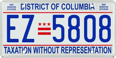 DC license plate EZ5808