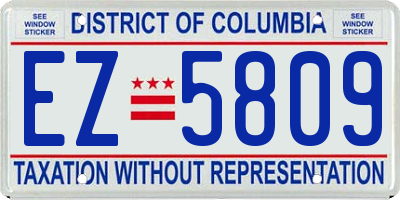 DC license plate EZ5809