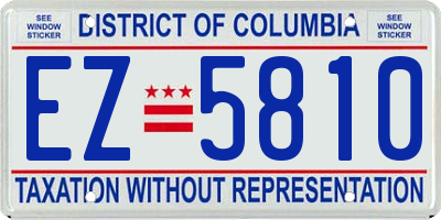 DC license plate EZ5810