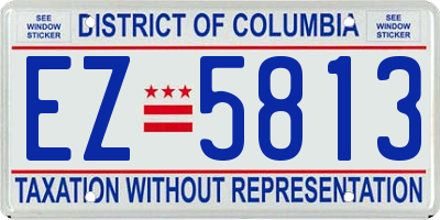 DC license plate EZ5813