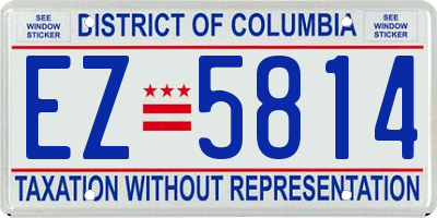 DC license plate EZ5814