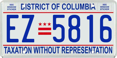 DC license plate EZ5816