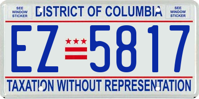 DC license plate EZ5817