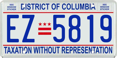 DC license plate EZ5819