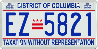 DC license plate EZ5821