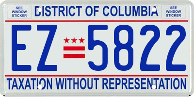 DC license plate EZ5822