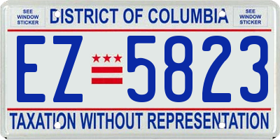 DC license plate EZ5823