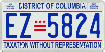 DC license plate EZ5824