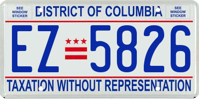 DC license plate EZ5826