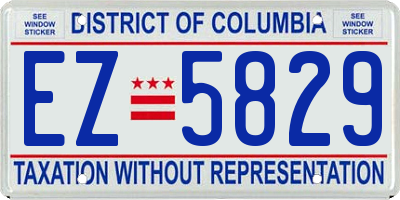 DC license plate EZ5829