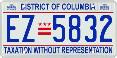 DC license plate EZ5832