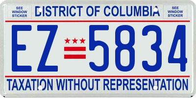 DC license plate EZ5834