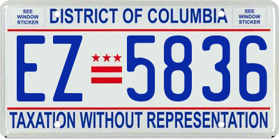 DC license plate EZ5836