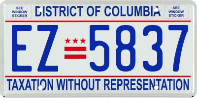 DC license plate EZ5837