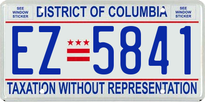 DC license plate EZ5841