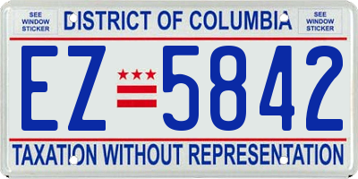 DC license plate EZ5842