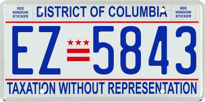 DC license plate EZ5843