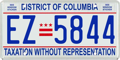 DC license plate EZ5844