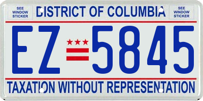 DC license plate EZ5845