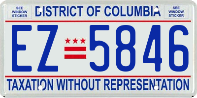 DC license plate EZ5846