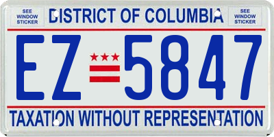 DC license plate EZ5847