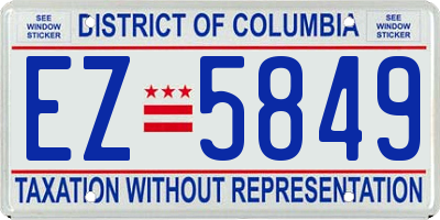 DC license plate EZ5849