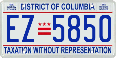 DC license plate EZ5850