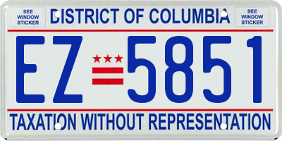 DC license plate EZ5851