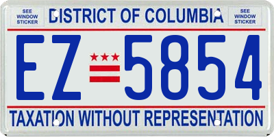 DC license plate EZ5854