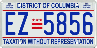 DC license plate EZ5856