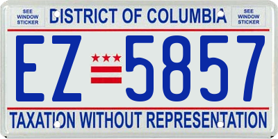 DC license plate EZ5857