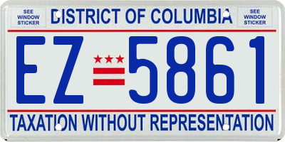 DC license plate EZ5861