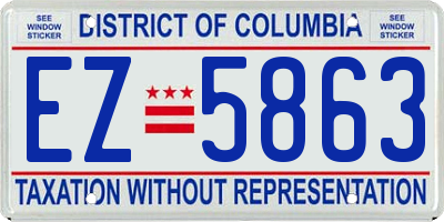 DC license plate EZ5863