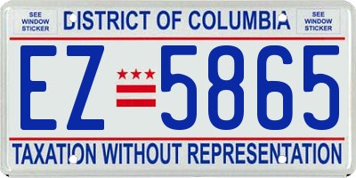 DC license plate EZ5865